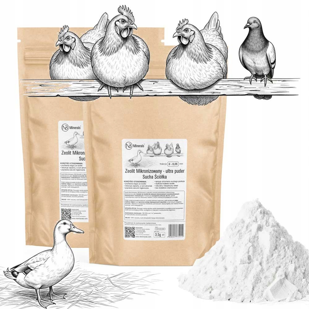 Mikronizovaný zeolitový ultra prášok SUCHÁ PODSTIELKA - Hygiena pre sliepky 3,5 kg